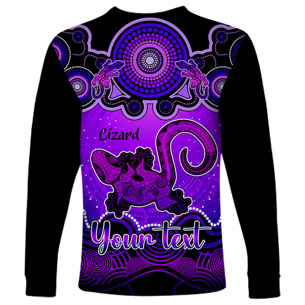 personalised-australia-leo-lizard-zodiac-long-sleeve-shirt-auz-astrology-aboriginal-purple