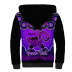 personalised-australia-leo-lizard-zodiac-sherpa-hoodie-auz-astrology-aboriginal-purple