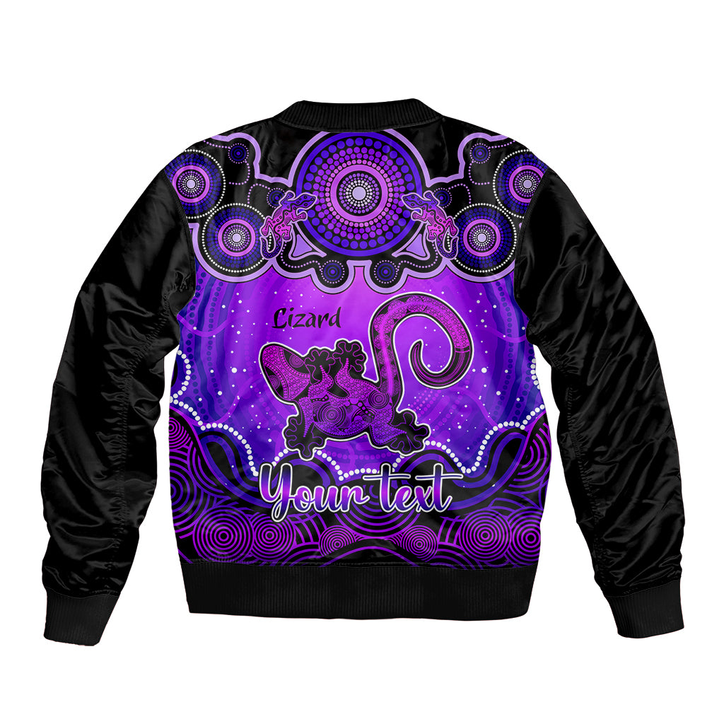 personalised-australia-leo-lizard-zodiac-sleeve-zip-bomber-jacket-auz-astrology-aboriginal-purple