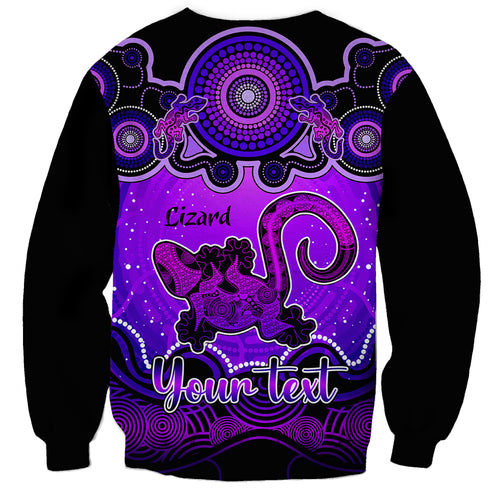 personalised-australia-leo-lizard-zodiac-sweatshirt-auz-astrology-aboriginal-purple