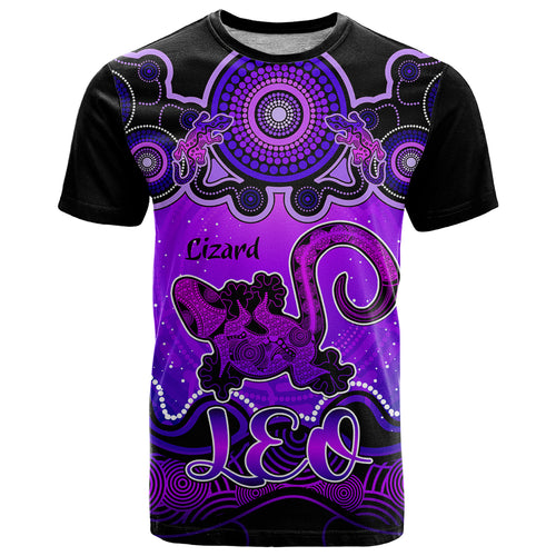 personalised-australia-leo-lizard-zodiac-t-shirt-auz-astrology-aboriginal-purple