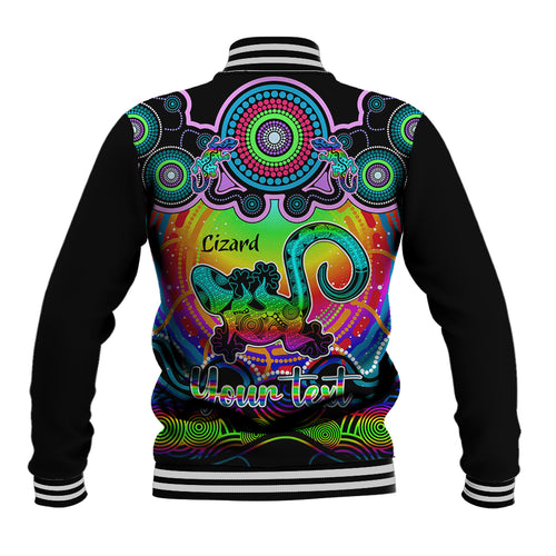 personalised-australia-leo-lizard-zodiac-baseball-jacket-auz-astrology-aboriginal-rainbow