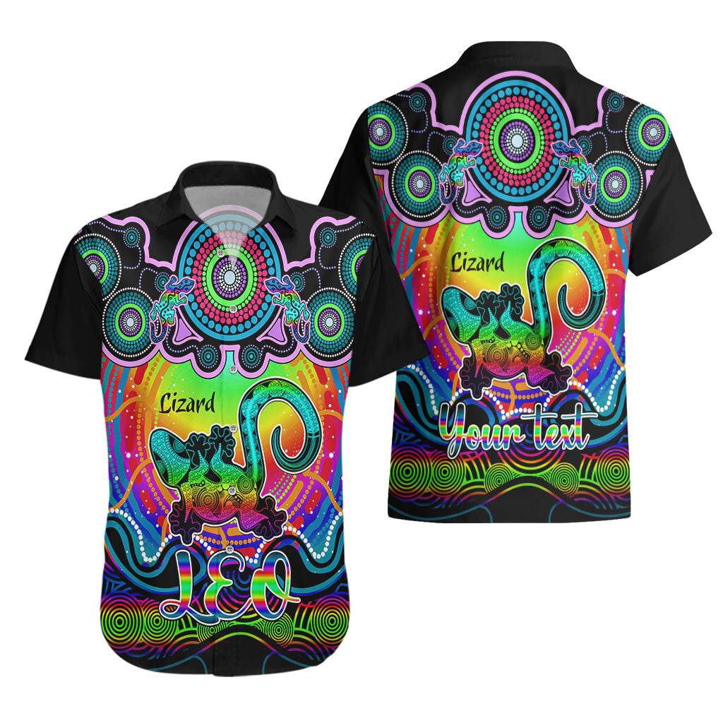personalised-australia-leo-lizard-zodiac-hawaiian-shirt-auz-astrology-aboriginal-rainbow