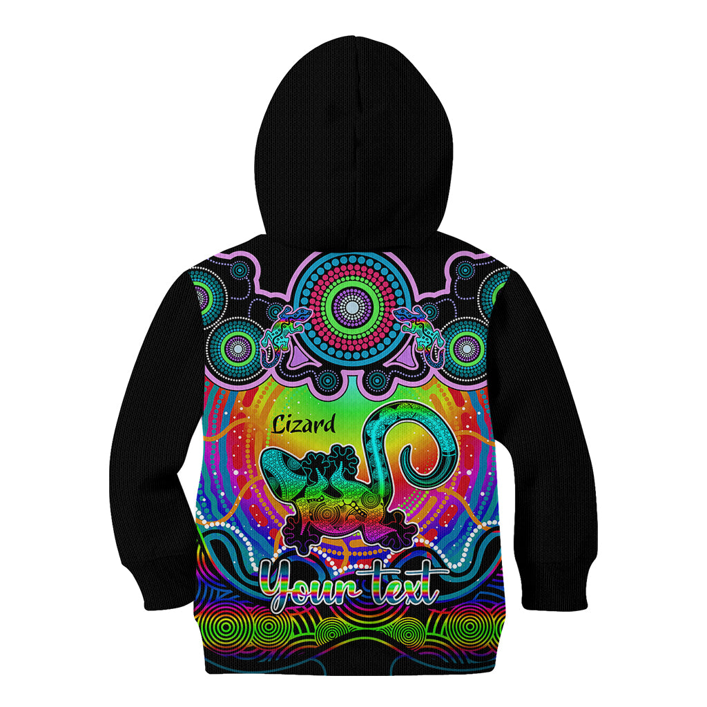 personalised-australia-leo-lizard-zodiac-kid-hoodie-auz-astrology-aboriginal-rainbow