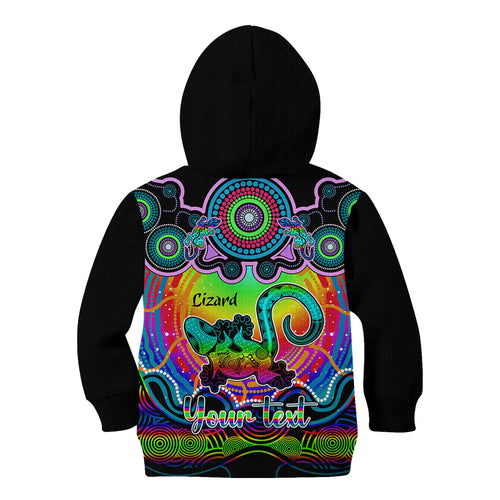 personalised-australia-leo-lizard-zodiac-kid-hoodie-auz-astrology-aboriginal-rainbow