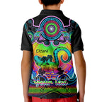 personalised-australia-leo-lizard-zodiac-kid-polo-shirt-auz-astrology-aboriginal-rainbow