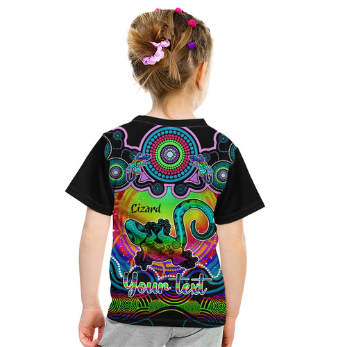 personalised-australia-leo-lizard-zodiac-kid-t-shirt-auz-astrology-aboriginal-rainbow