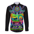 personalised-australia-leo-lizard-zodiac-long-sleeve-button-shirt-auz-astrology-aboriginal-rainbow
