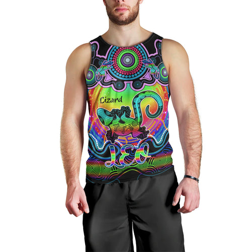 personalised-australia-leo-lizard-zodiac-men-tank-top-auz-astrology-aboriginal-rainbow