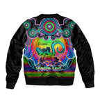 personalised-australia-leo-lizard-zodiac-sleeve-zip-bomber-jacket-auz-astrology-aboriginal-rainbow