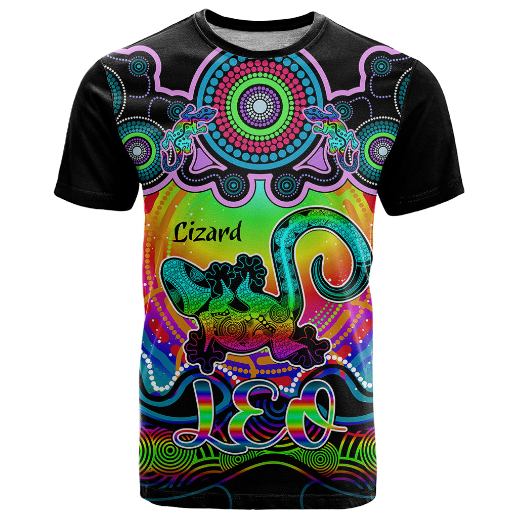 personalised-australia-leo-lizard-zodiac-t-shirt-auz-astrology-aboriginal-rainbow