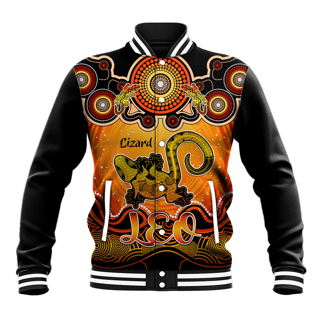personalised-australia-leo-lizard-zodiac-baseball-jacket-auz-astrology-aboriginal-red