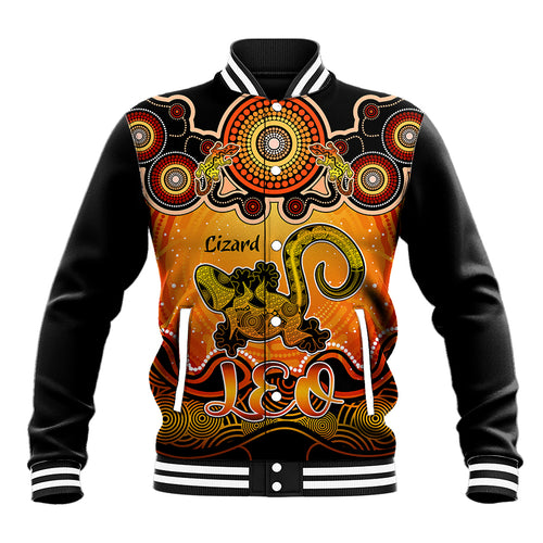 personalised-australia-leo-lizard-zodiac-baseball-jacket-auz-astrology-aboriginal-red