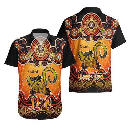 personalised-australia-leo-lizard-zodiac-hawaiian-shirt-auz-astrology-aboriginal-red