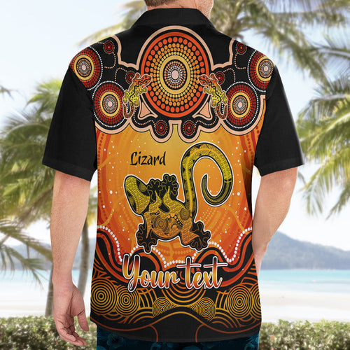 personalised-australia-leo-lizard-zodiac-hawaiian-shirt-auz-astrology-aboriginal-red