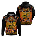 personalised-australia-leo-lizard-zodiac-hoodie-auz-astrology-aboriginal-red
