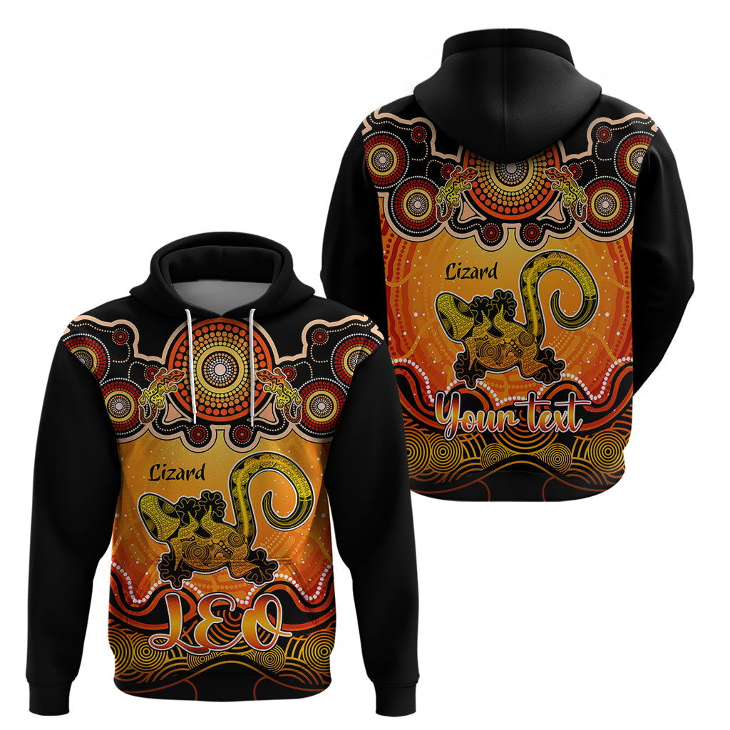 personalised-australia-leo-lizard-zodiac-hoodie-auz-astrology-aboriginal-red
