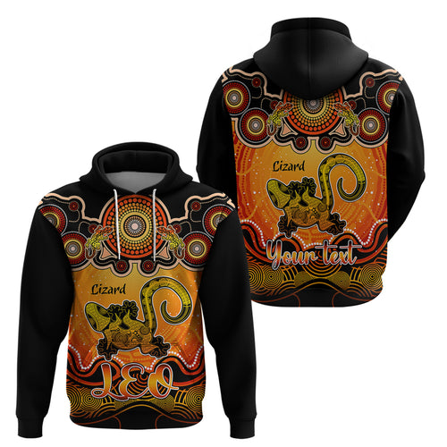 personalised-australia-leo-lizard-zodiac-hoodie-auz-astrology-aboriginal-red