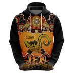 personalised-australia-leo-lizard-zodiac-hoodie-auz-astrology-aboriginal-red