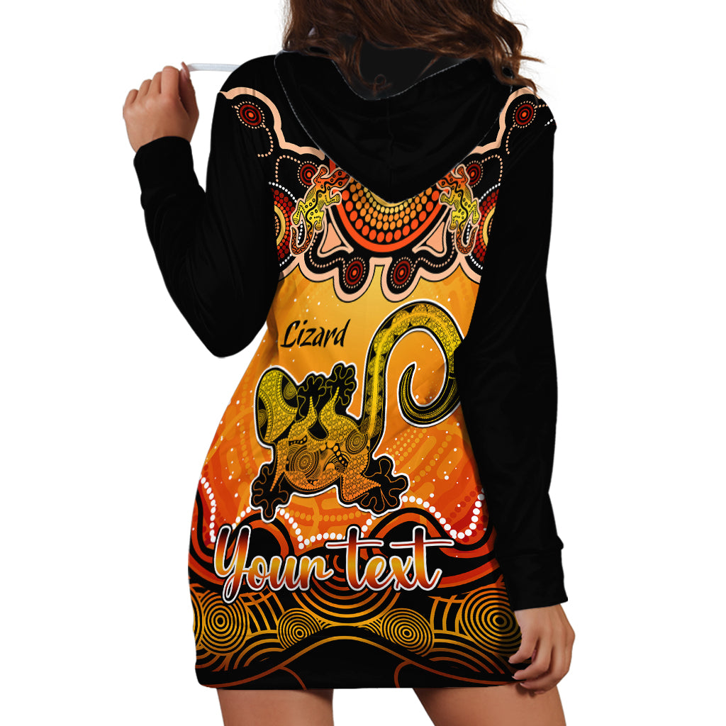personalised-australia-leo-lizard-zodiac-hoodie-dress-auz-astrology-aboriginal-red