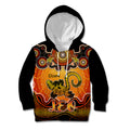 personalised-australia-leo-lizard-zodiac-kid-hoodie-auz-astrology-aboriginal-red