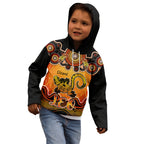 personalised-australia-leo-lizard-zodiac-kid-hoodie-auz-astrology-aboriginal-red