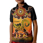 personalised-australia-leo-lizard-zodiac-kid-polo-shirt-auz-astrology-aboriginal-red