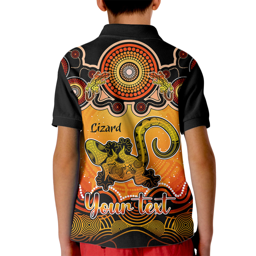 personalised-australia-leo-lizard-zodiac-kid-polo-shirt-auz-astrology-aboriginal-red