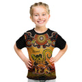 personalised-australia-leo-lizard-zodiac-kid-t-shirt-auz-astrology-aboriginal-red