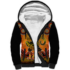 personalised-australia-leo-lizard-zodiac-sherpa-hoodie-auz-astrology-aboriginal-red