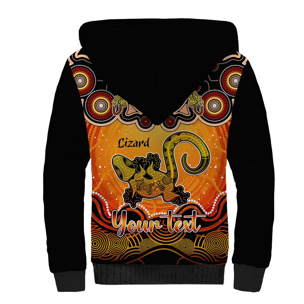 personalised-australia-leo-lizard-zodiac-sherpa-hoodie-auz-astrology-aboriginal-red