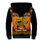 personalised-australia-leo-lizard-zodiac-sherpa-hoodie-auz-astrology-aboriginal-red