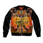 personalised-australia-leo-lizard-zodiac-sleeve-zip-bomber-jacket-auz-astrology-aboriginal-red