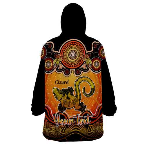 personalised-australia-leo-lizard-zodiac-wearable-blanket-hoodie-auz-astrology-aboriginal-red