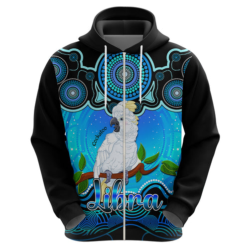 personalised-australia-libra-cockatoo-zodiac-hoodie-auz-astrology-aboriginal-aqua