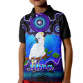 personalised-australia-libra-cockatoo-zodiac-kid-polo-shirt-auz-astrology-aboriginal-blue