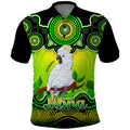 personalised-australia-libra-cockatoo-zodiac-polo-shirt-auz-astrology-aboriginal-green