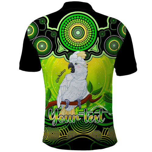 personalised-australia-libra-cockatoo-zodiac-polo-shirt-auz-astrology-aboriginal-green