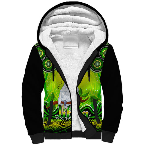 personalised-australia-libra-cockatoo-zodiac-sherpa-hoodie-auz-astrology-aboriginal-green
