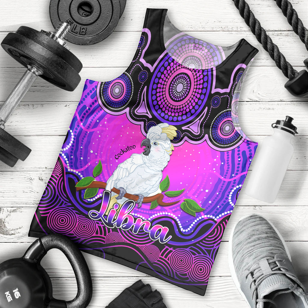 personalised-australia-libra-cockatoo-zodiac-men-tank-top-auz-astrology-aboriginal-magenta