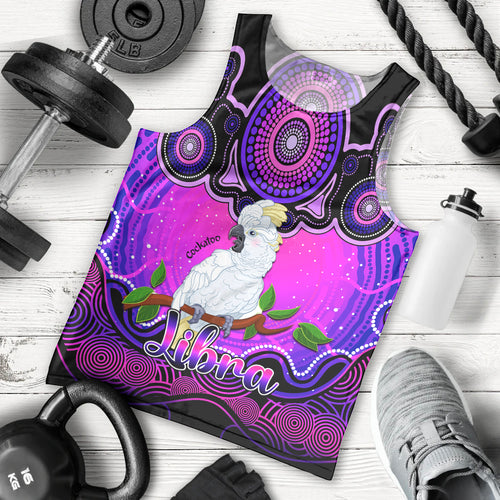 personalised-australia-libra-cockatoo-zodiac-men-tank-top-auz-astrology-aboriginal-magenta