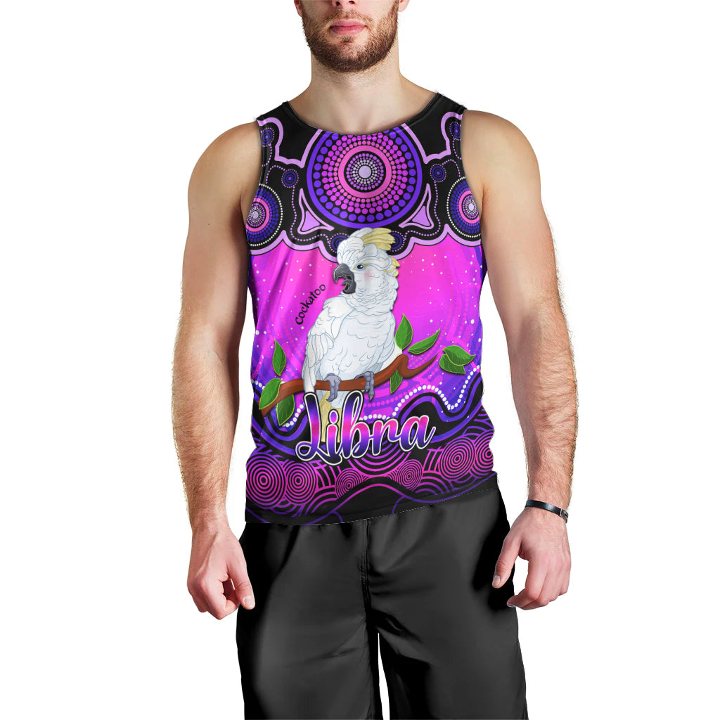 personalised-australia-libra-cockatoo-zodiac-men-tank-top-auz-astrology-aboriginal-magenta
