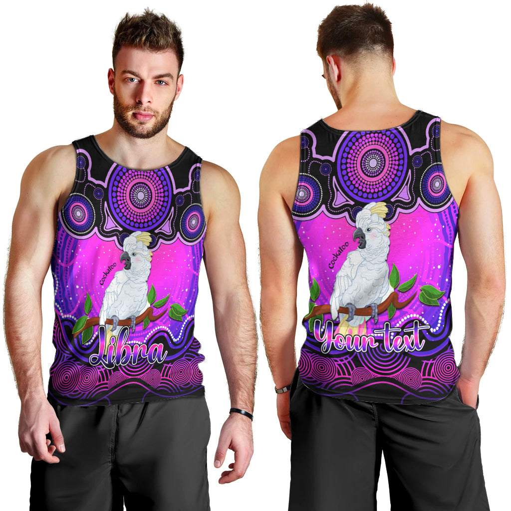 personalised-australia-libra-cockatoo-zodiac-men-tank-top-auz-astrology-aboriginal-magenta