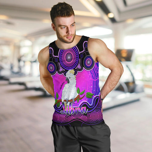 personalised-australia-libra-cockatoo-zodiac-men-tank-top-auz-astrology-aboriginal-magenta