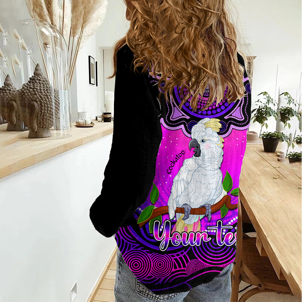 Personalised Australia Libra Cockatoo Zodiac Women Casual Shirt Auz Astrology Aboriginal - Magenta LT9