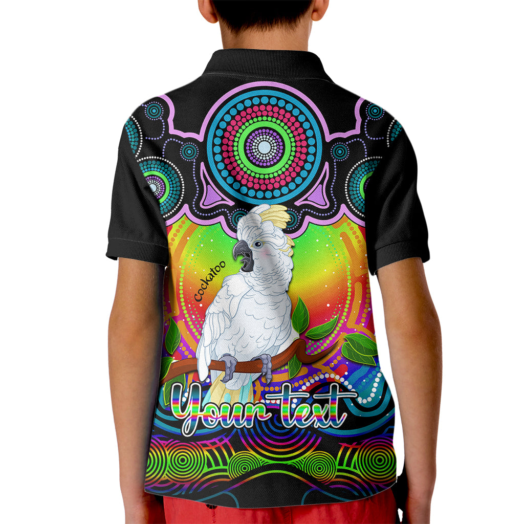 personalised-australia-libra-cockatoo-zodiac-kid-polo-shirt-auz-astrology-aboriginal-rainbow
