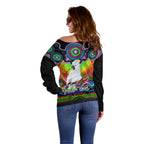 personalised-australia-libra-cockatoo-zodiac-off-shoulder-sweater-auz-astrology-aboriginal-rainbow