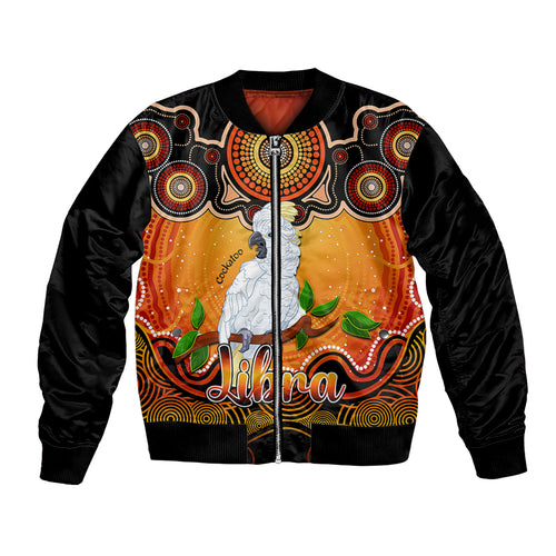 personalised-australia-libra-cockatoo-zodiac-bomber-jacket-auz-astrology-aboriginal-red