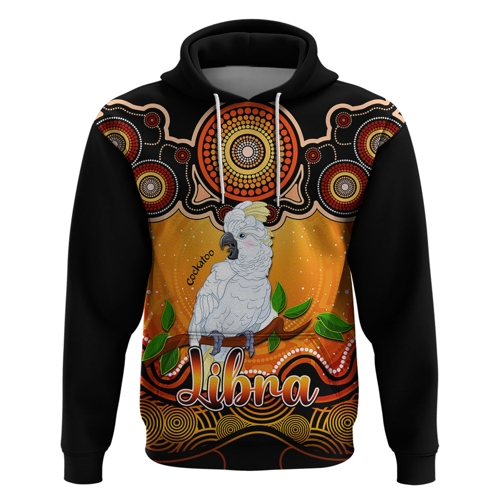 personalised-australia-libra-cockatoo-zodiac-hoodie-auz-astrology-aboriginal-red