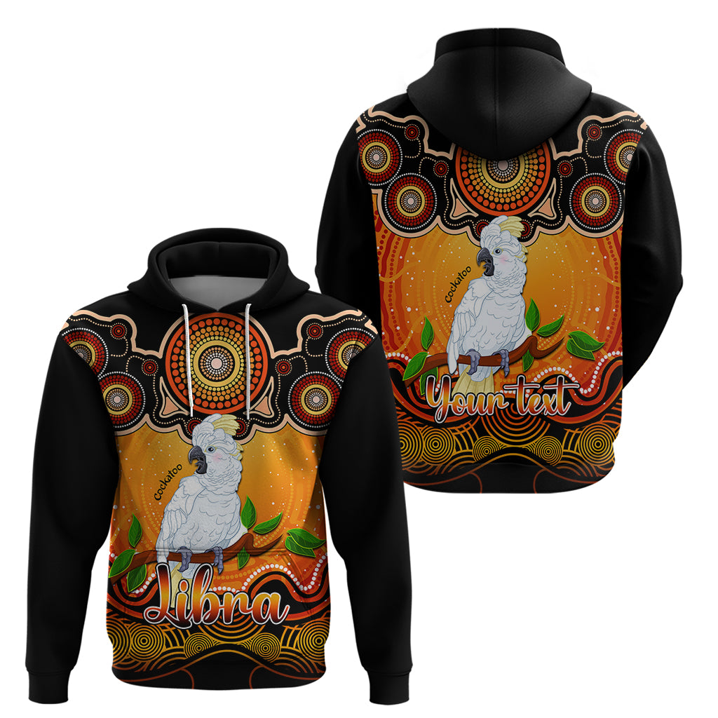 personalised-australia-libra-cockatoo-zodiac-hoodie-auz-astrology-aboriginal-red
